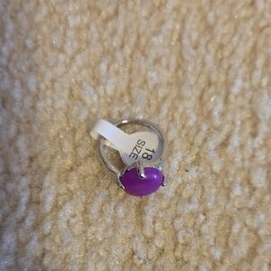 Elegant Purple Stone Silver Ring